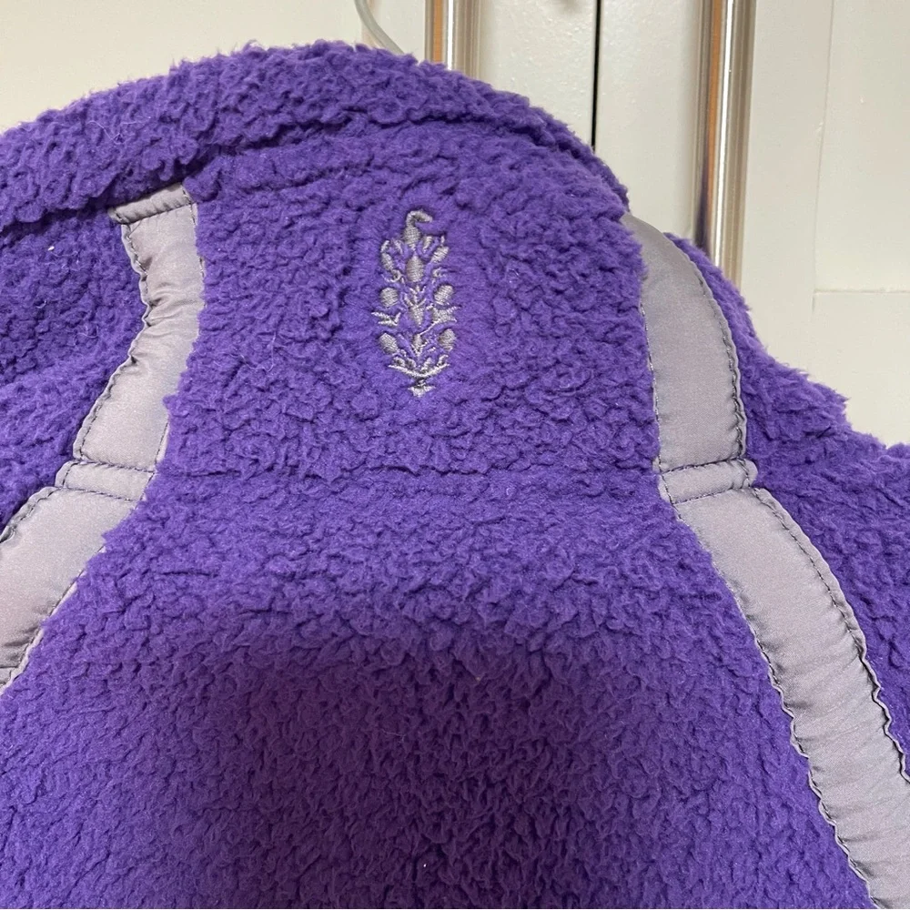 NWT Free People Mountain High Half Zip Fleece in Dark Amethyst Purple Sz XS - Picture 4 of 6